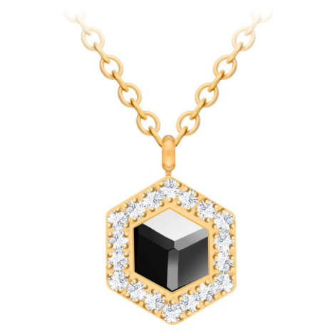 Preciosa Pozlacený náhrdelník s křišťálem Honeygon 7384Y48