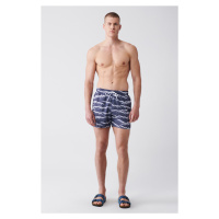 Avva Navy Blue Quick Dry Printed Standard Size Comfort Fit Swimsuit Swim Shorts