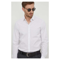 Košile Calvin Klein pánská, bílá barva, slim, s klasickým límcem, K10K112593