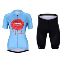 HOLOKOLO Cyklistický krátký dres a krátké kalhoty - CASSIS LADY - černá/světle modrá