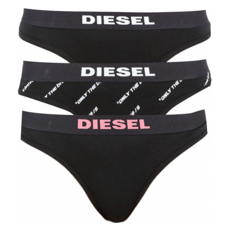 3PACK dámská tanga Diesel černá (00SE0K-0DCAG-E4101)