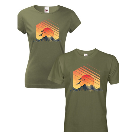 Párové trička pro turisty a cestovatele Západ slunce BezvaTriko