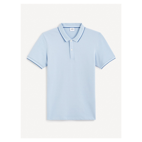Světle modré pánské basic polo tričko Celio Decolrayeb