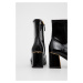 Kožené kotníkové boty Tory Burch dámské, černá barva, na podpatku