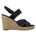 Tommy Hilfiger WEBBING HIGH WEDGE Modrá