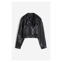 H & M - Krátká motorkářská bunda - černá