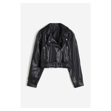 H & M - Krátká motorkářská bunda - černá H&M