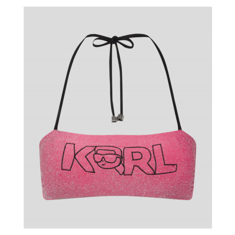 Plavky karl lagerfeld ikonik 2.0 lurex bandeau růžová