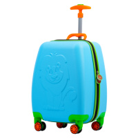 Odolný chlapecký dětský cestovní kufr WEXTA Lion Barva: Modrá
