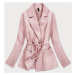 Krátký růžový volný dámský kabát model 16148742 - ROSSE LINE