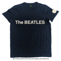 The Beatles Tričko Logo & Apple App Slub Unisex Navy Blue