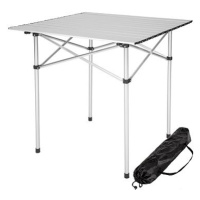 Kempingový stolek hliníkový skládací 70 × 70 × 70 cm šedý