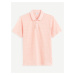 Růžové lněné polo tričko Celio Bepolin
