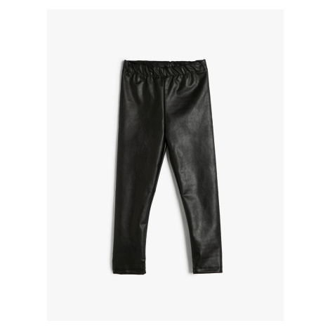 Koton Faux Leather Look Leggings with an Elastic Waist.