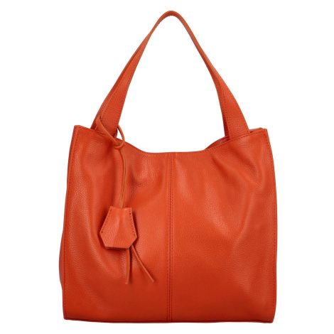 Trendy dámská kožená kabelka přes rameno Delami Torstima, oranžová Delami Vera Pelle