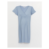 LC Waikiki V-Neck Straight Short Sleeve Maternity Nightgown