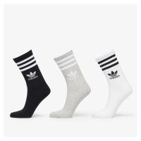 adidas Mid Cut Crew Socks 3-Pack White/ Medium Grey Heather/ Black