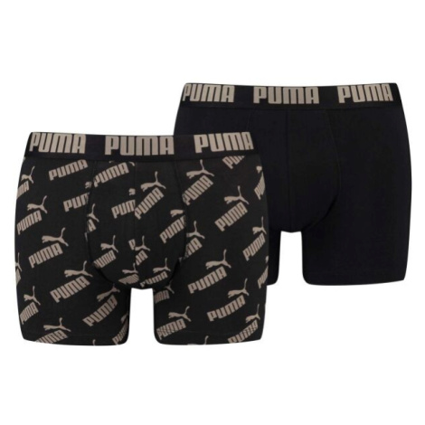 Puma MEN AOP BOXER 2P Pánské boxerky, černá, velikost