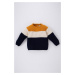 DEFACTO Baby Boy Crew Neck Color Block Sweater