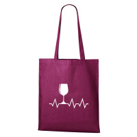 DOBRÝ TRIKO Bavlněná taška s potiskem Tep srdce víno Barva: Fuchsiová
