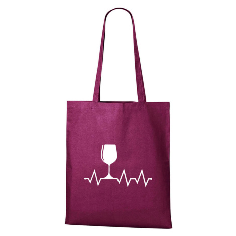 DOBRÝ TRIKO Bavlněná taška s potiskem Tep srdce víno Barva: Fuchsiová