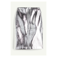 H & M - Sukně s povrchovou vrstvou - stříbrná