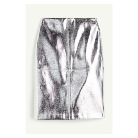 H & M - Sukně s povrchovou vrstvou - stříbrná H&M