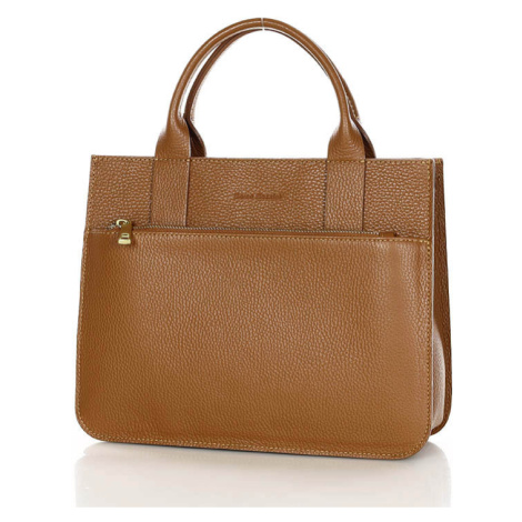 Kožená kabelka do ruky se širokým popruhem satchel bag Marco Mazzini handmade