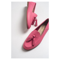 LuviShoes F04 Pink Skin Genuine Leather Shoes