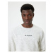 Koton Slogan Embroidered Sweatshirt Textured Crew Neck Long Sleeve