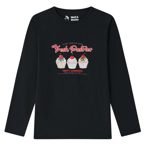 Dívčí tričko Wolf & Wolfie S2543A, černá Barva: Černá