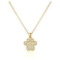 OLIVIE Stříbrný náhrdelník TLAPKA GOLD 8107