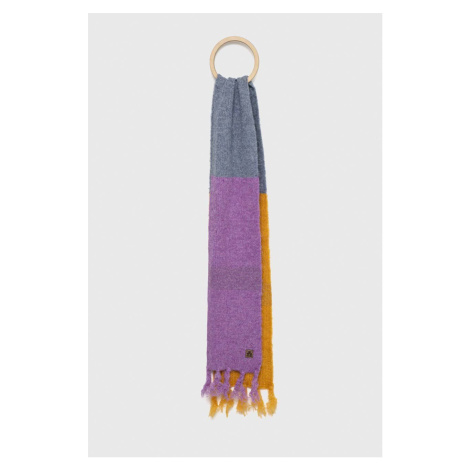 Šátek z vlněné směsi Jail Jam fialová barva, vzorovaný JailJam