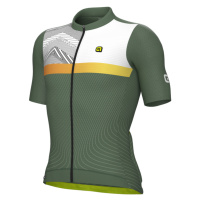 ALÉ Cyklistický dres s krátkým rukávem - ZIG ZAG PR - zelená