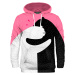 Mr. GUGU & Miss GO Unisex's Hoodie H-K2381 Pink/Black/White