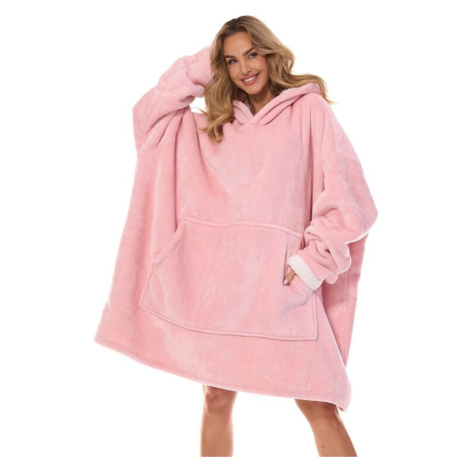 Maxi mikina Hoodie růžová bez potisku L&L Collection