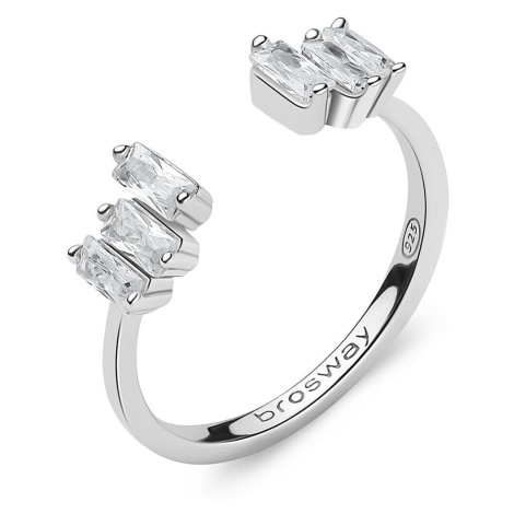 Brosway Blyštivý otevřený prsten Fancy Infinite White FIW17 58 mm