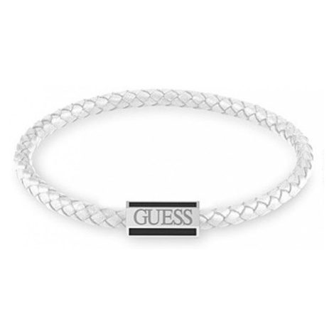 Guess Bílý kožený náramek Acapulco JUMB02142JWSTWIS