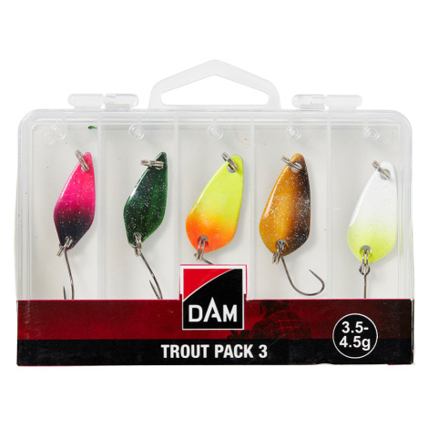 Dam třpytka trout pack 3 inc box 3,5-4,5 g