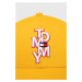 Dětská bavlněná kšiltovka Tommy Hilfiger žlutá barva, s aplikací