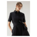 Šaty woolrich belted poplin shirt dress černá