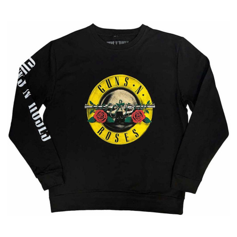 Guns N Roses mikina, Sweatshirt Classic Logo Sleeve Print Black, pánská RockOff