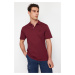 Trendyol Claret Red Men's Regular/Normal Cut Deer Patterned Polo Collar T-shirt