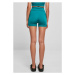 Ladies Recycled High Waist Cycle Hot Pants - watergreen