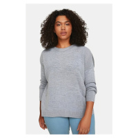 Trendyol Curve Gray Crew Neck Stone Knitwear Sweater