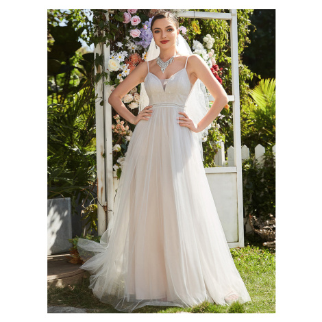 Elegantní šaty pro nevěstu s výstřihem - VŘESOVÉ Ever-Pretty
