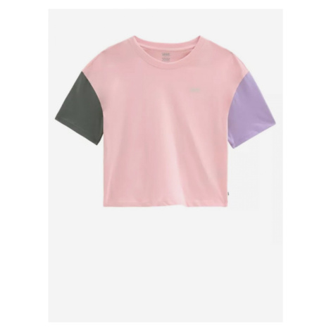 Růžové dámské crop top tričko Vans