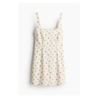 H & M - Žerzejové šaty's pikotkovými lemy - bílá
