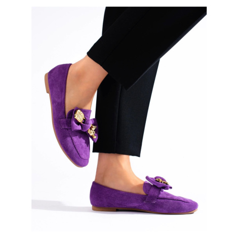 Fialové dámské mokasíny