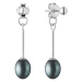 Gaura Pearls Stříbrné náušnice s černou sladkovodní perlou Millie, stříbro 925/1000 MS20493E/B Č